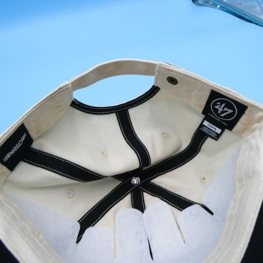 '47 Hat Mens One Size Clean Up‎ Daytona 500 Racing Tan Black Cotton Adjustable